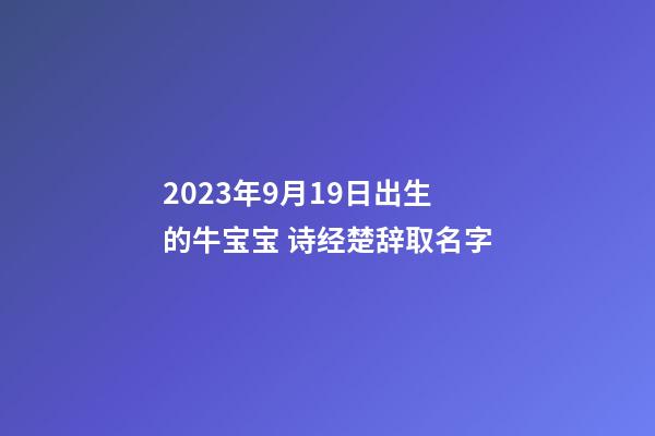 2023年9月19日出生的牛宝宝 诗经楚辞取名字